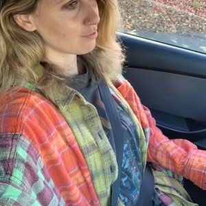 NWT UO BDG Robbie Spliced flannel button down shirt